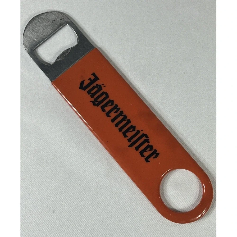 Jagermeister Orange Vinyl Coated Speed Bottle Opener Bar Blade 7 Inch Stainless